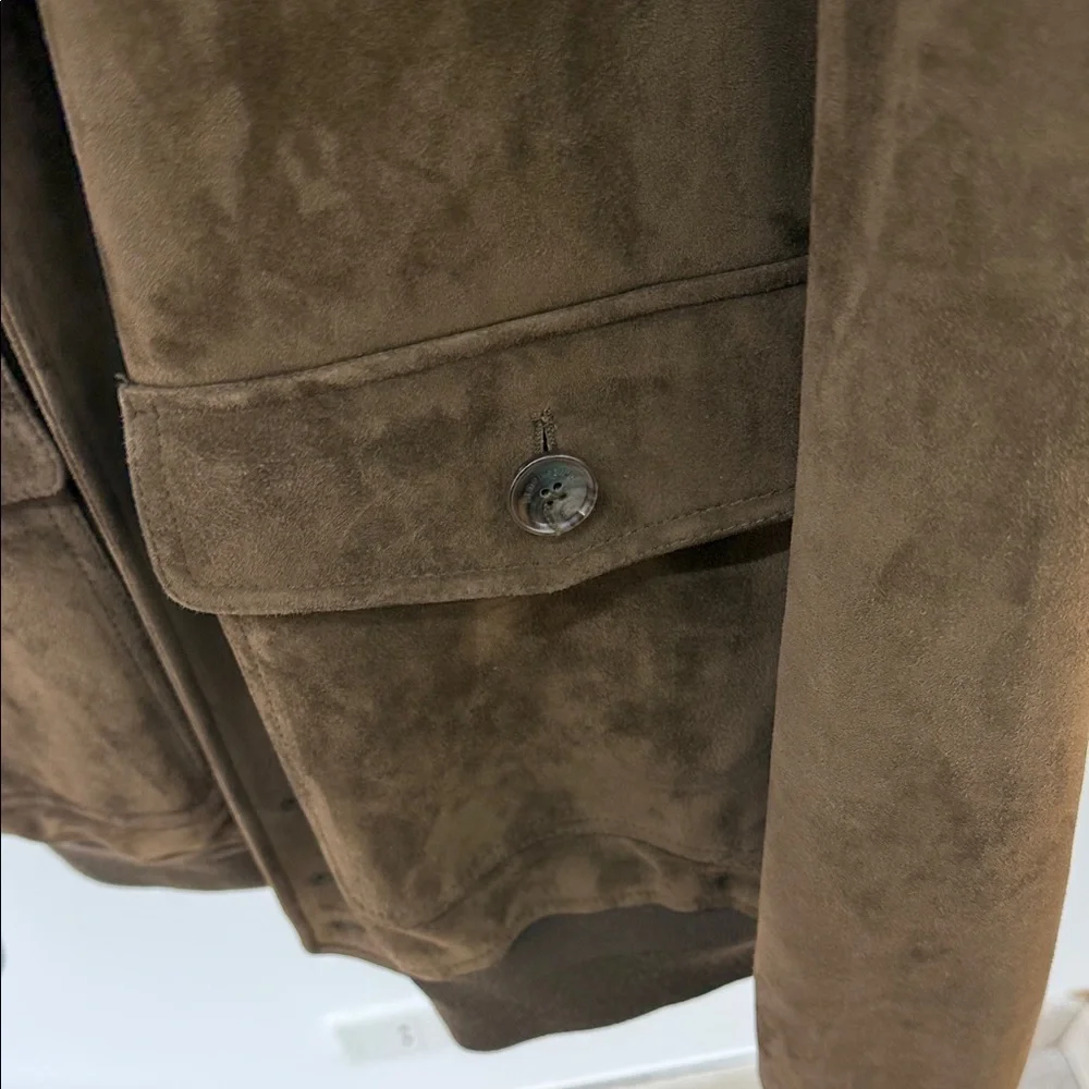 Ermenegildo Zegna Chocolate Suede Bomber Jacket - Picture 3 of 7